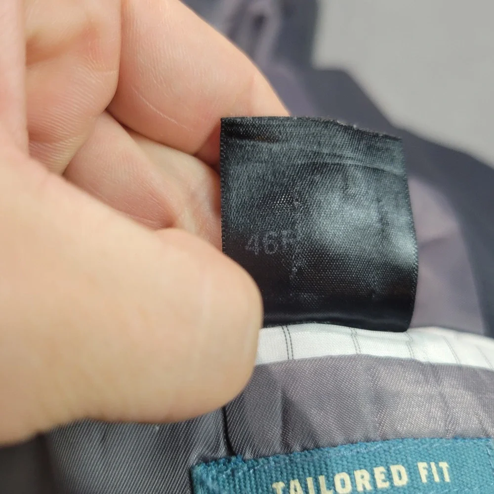 Haggar Blazer Mens 46R Gray Blue Tailored Fit 2-Button Sport Coat‎ Professional